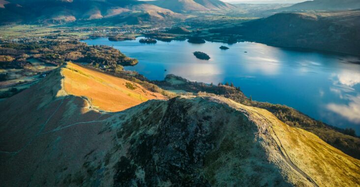 View from Catbells over the Lake District, United Kingdom